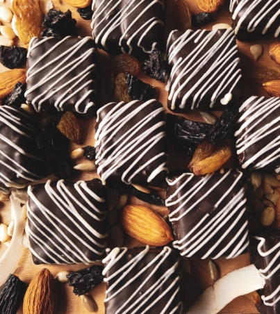 Dark Chocolate Granola Minis, Chocolate Dipped Bite-sized Energy Bars