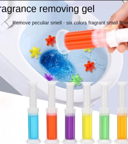 Flower Shaped Toilet Cleaner Gel Deodorant Air Freshener Aromatic Needle Detergent 3